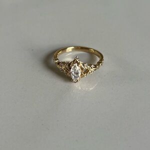 Elegant Gold and Silver Women's Engagement Ring